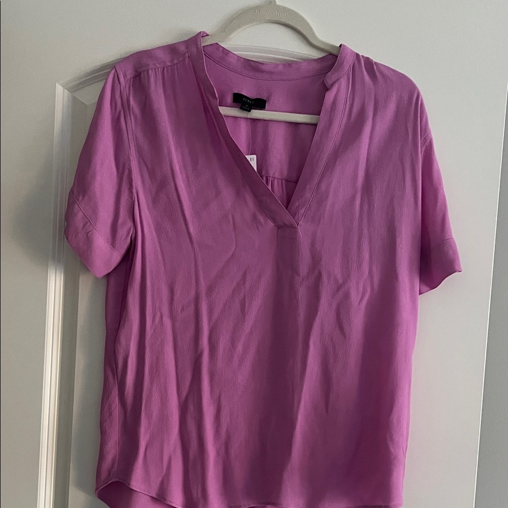 J. Crew Women's Purple V-Neck Blouse